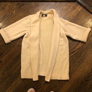 Vintage 1970’s Gold Crown Le Roy  long cardigan sweater coat 100% Wool Cream